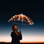 Smile Stars - Woman Using Umbrella With Lights