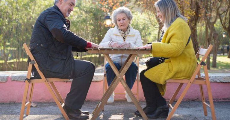 Dominoes Lineup - Elderly People Playing Dominoes