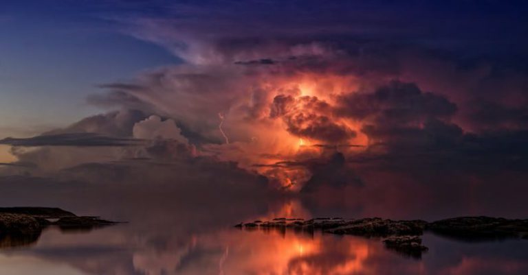 Mirror Sunrise - Reflection of Clouds on Body of Water