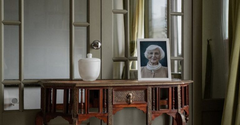 Phoenix Ashes - Woman in Blue Shirt Sitting on Chair in Front of Table